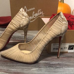 Christian Louboutin draperia 100 chiffon/pat porcelaine